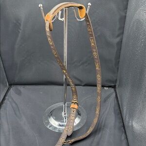 Louis Vuitton Monogram Crossbody Strap in Brown & Tan vintage Preloved 47 inches